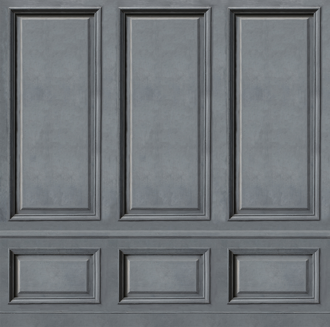 Boiserie wallpaper with realistic classic gray paneling