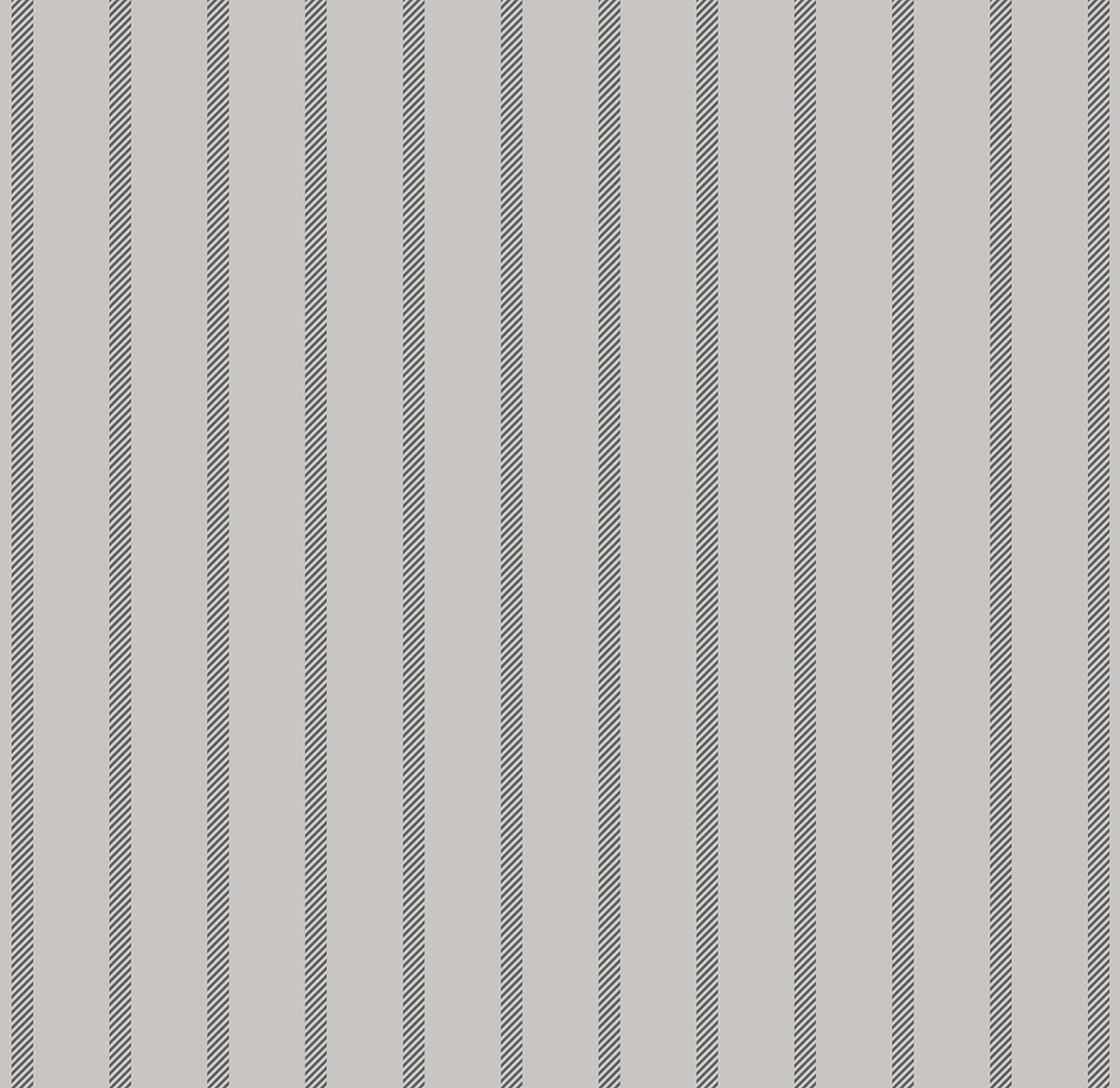Wallpaper with grey vertical stripes on a white background, pinstripe fabric effect
