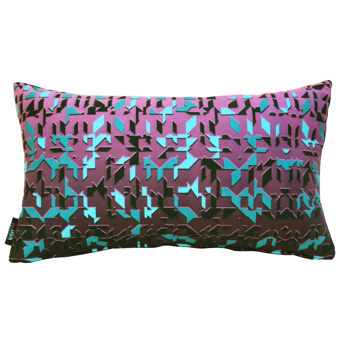 Cuscino decorativo rettangolare con disegno geometrico