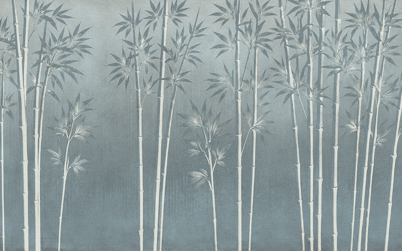 Carta da parati botanica orientale canne bambù