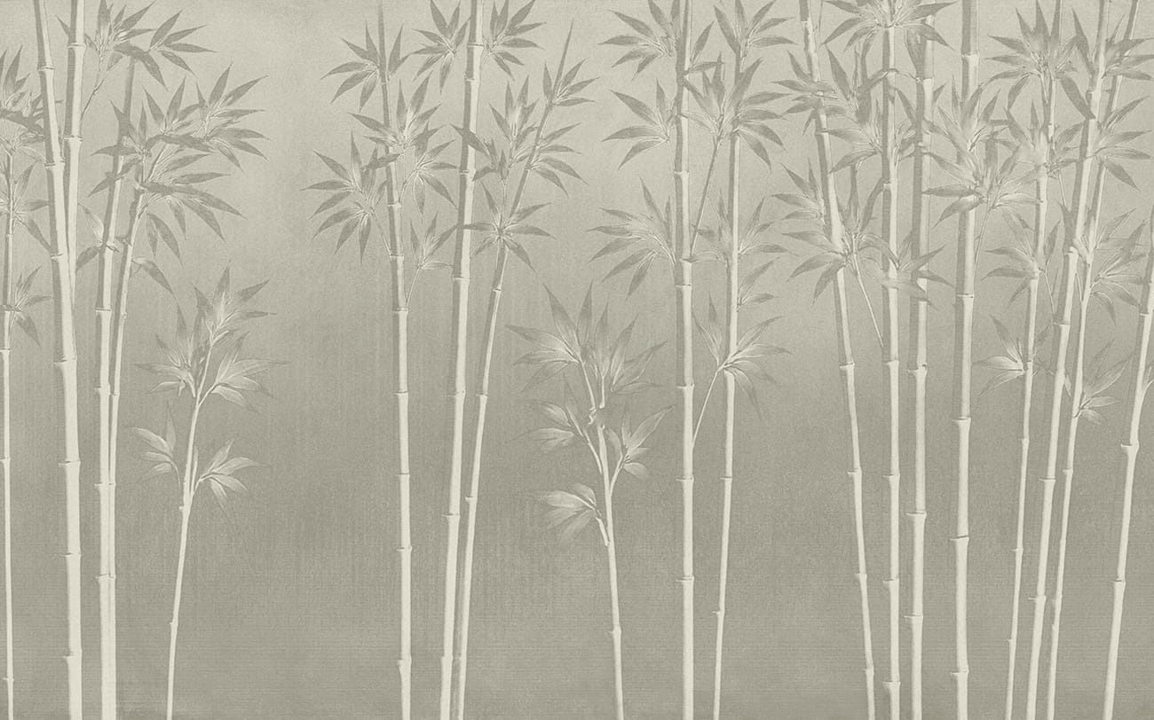 Carta da parati stile giapponese orientale foglie bambù